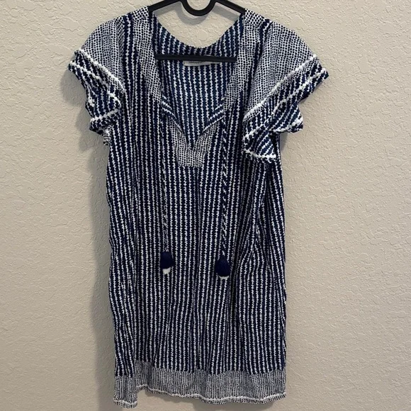 Vineyard Vines Navy and White Patterned Dress - Picture 1 of 5